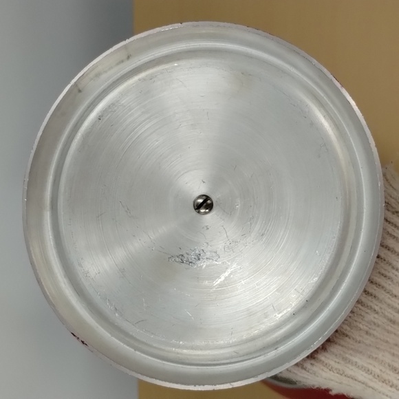 Imperial Japan enamel red floral pot white flowers with long wood handle vintage - Picture 6 of 9